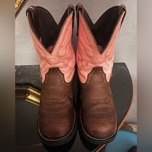 JUSTIN GYPSY BROWN ROUND TOE 9.5 WOMAN BOOTS